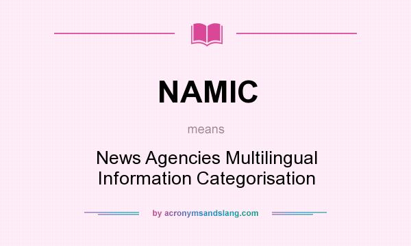 What does NAMIC mean? It stands for News Agencies Multilingual Information Categorisation