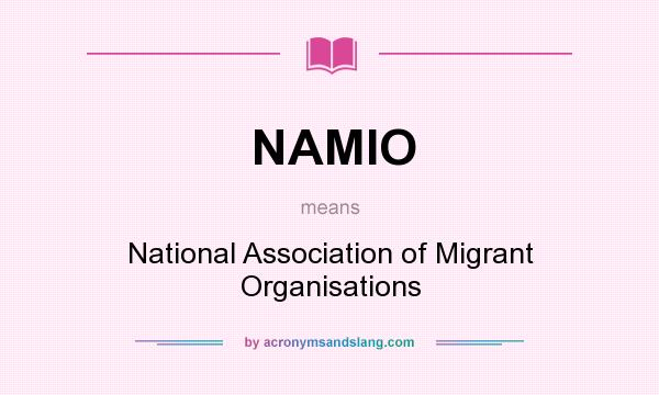 What does NAMIO mean? It stands for National Association of Migrant Organisations