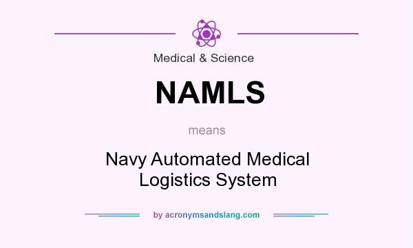 What does NAMLS mean? It stands for Navy Automated Medical Logistics System