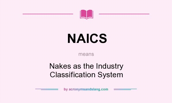 What does NAICS mean? It stands for Nakes as the Industry Classification System