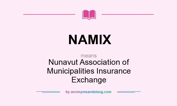 What does NAMIX mean? It stands for Nunavut Association of Municipalities Insurance Exchange