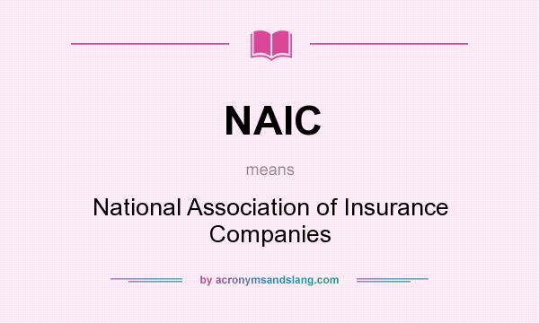 What does NAIC mean? It stands for National Association of Insurance Companies