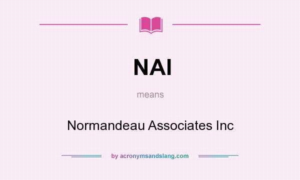 What does NAI mean? It stands for Normandeau Associates Inc