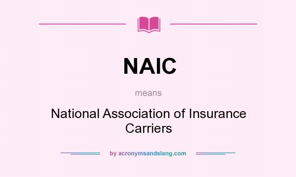 What does NAIC mean? It stands for National Association of Insurance Carriers