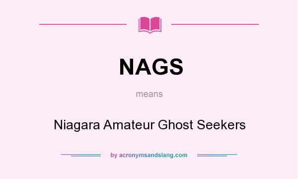 What does NAGS mean? It stands for Niagara Amateur Ghost Seekers