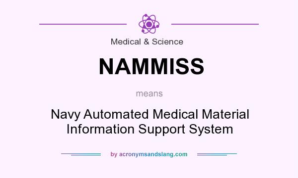 What does NAMMISS mean? It stands for Navy Automated Medical Material Information Support System