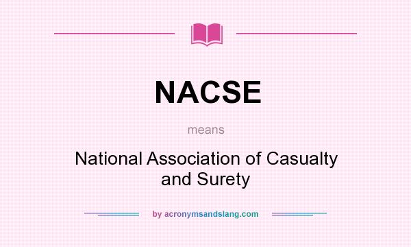 What does NACSE mean? It stands for National Association of Casualty and Surety
