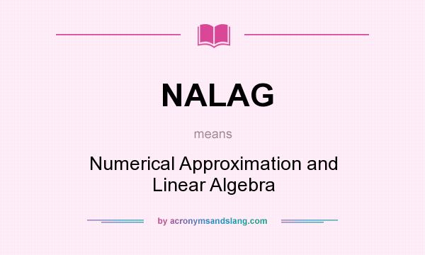 What does NALAG mean? It stands for Numerical Approximation and Linear Algebra