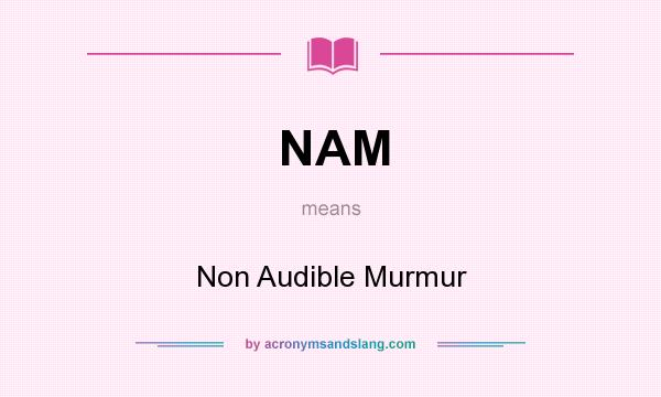 What does NAM mean? It stands for Non Audible Murmur