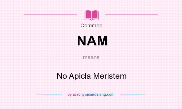 What does NAM mean? It stands for No Apicla Meristem