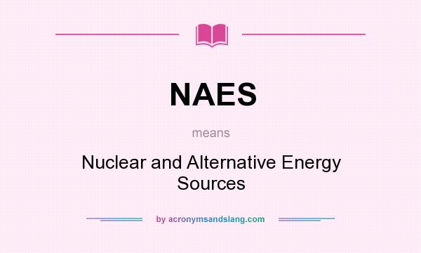 What does NAES mean? It stands for Nuclear and Alternative Energy Sources