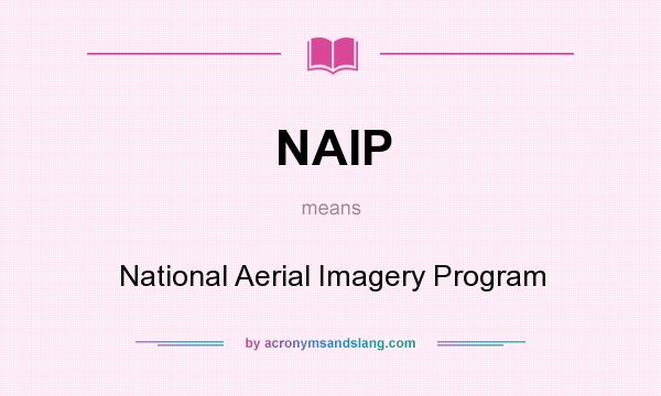 What does NAIP mean? It stands for National Aerial Imagery Program