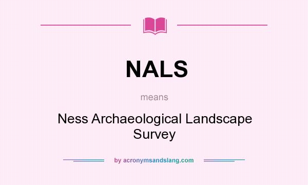 What does NALS mean? It stands for Ness Archaeological Landscape Survey
