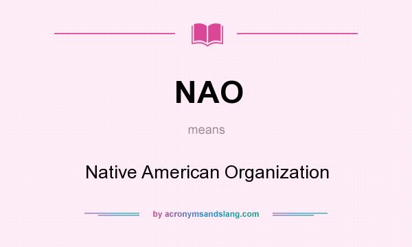 What does NAO mean? It stands for Native American Organization
