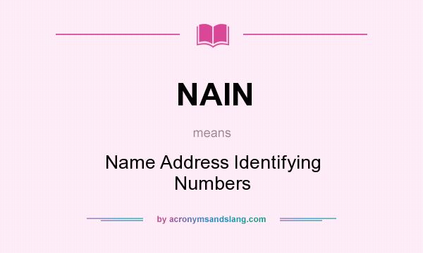 What does NAIN mean? It stands for Name Address Identifying Numbers
