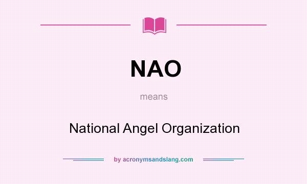 What does NAO mean? It stands for National Angel Organization