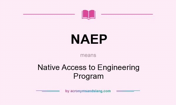 What does NAEP mean? It stands for Native Access to Engineering Program
