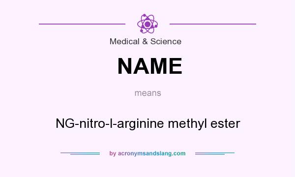 What does NAME mean? It stands for NG-nitro-l-arginine methyl ester