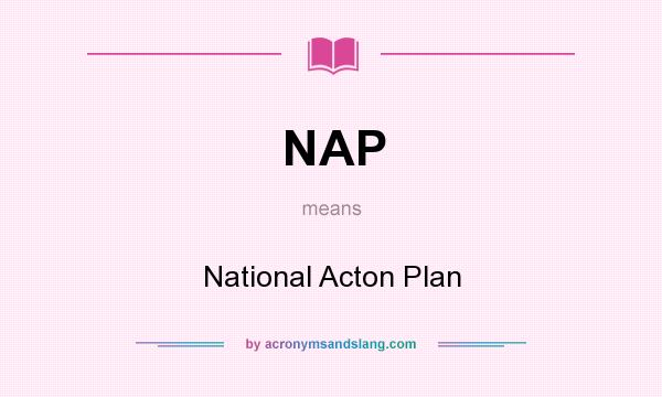 What does NAP mean? It stands for National Acton Plan