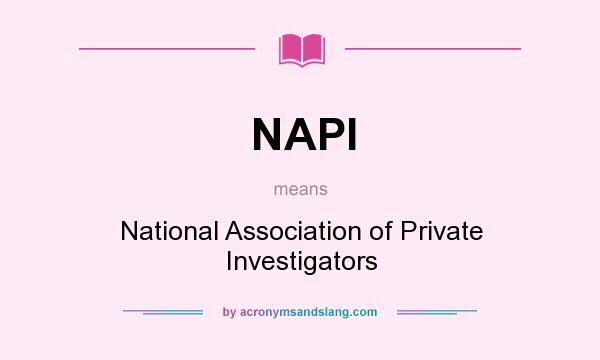 What does NAPI mean? It stands for National Association of Private Investigators