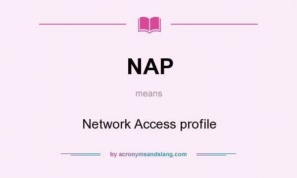 What does NAP mean? It stands for Network Access profile