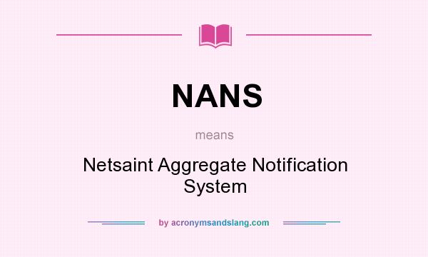 What does NANS mean? It stands for Netsaint Aggregate Notification System
