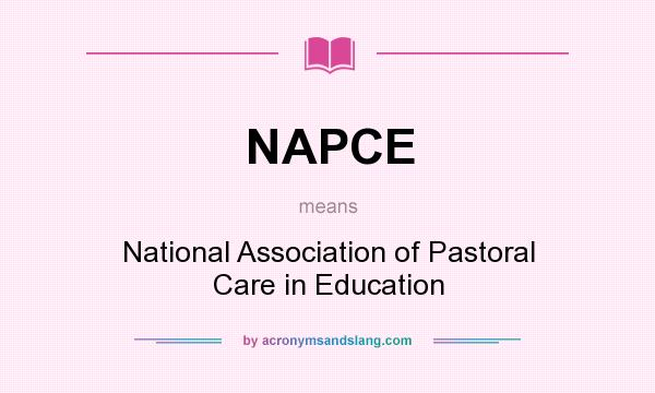 What does NAPCE mean? It stands for National Association of Pastoral Care in Education