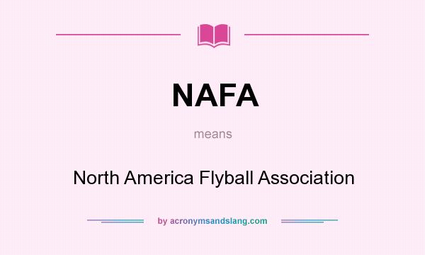 What does NAFA mean? It stands for North America Flyball Association