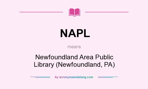 What does NAPL mean? It stands for Newfoundland Area Public Library (Newfoundland, PA)