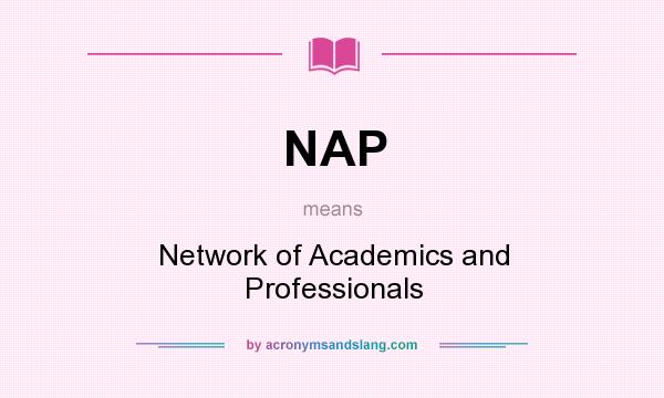 What does NAP mean? It stands for Network of Academics and Professionals