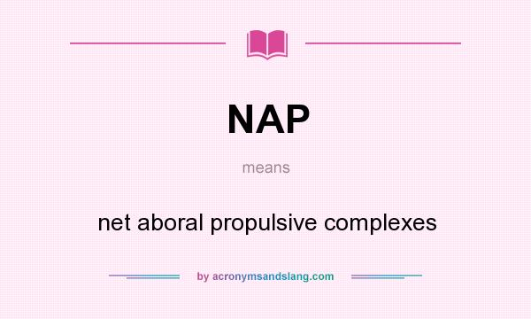 What does NAP mean? It stands for net aboral propulsive complexes