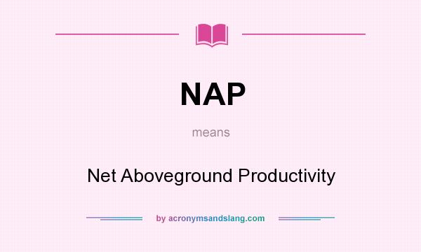 What does NAP mean? It stands for Net Aboveground Productivity
