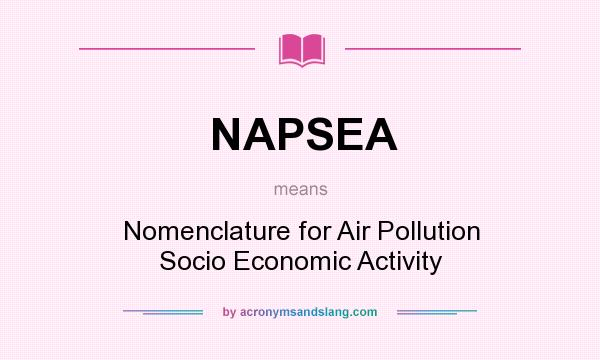 What does NAPSEA mean? It stands for Nomenclature for Air Pollution Socio Economic Activity