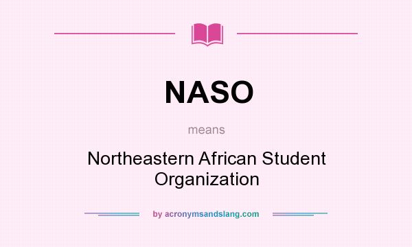 What does NASO mean? It stands for Northeastern African Student Organization