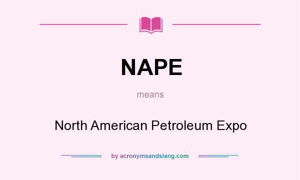 What does NAPE mean? It stands for North American Petroleum Expo