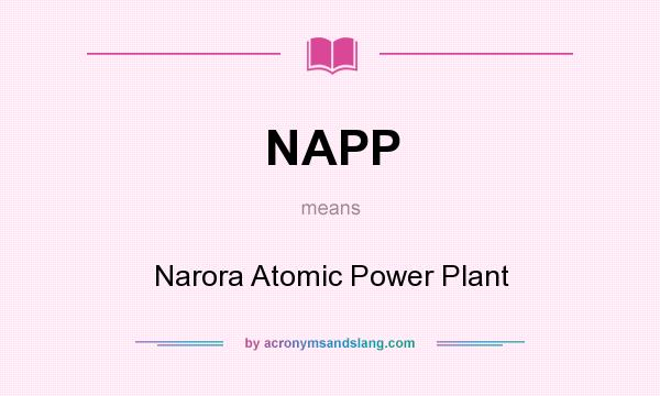 What does NAPP mean? It stands for Narora Atomic Power Plant