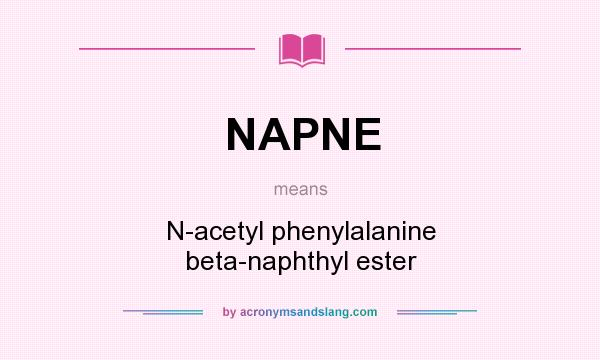 What does NAPNE mean? It stands for N-acetyl phenylalanine beta-naphthyl ester