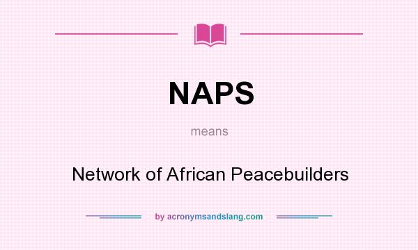 What does NAPS mean? It stands for Network of African Peacebuilders