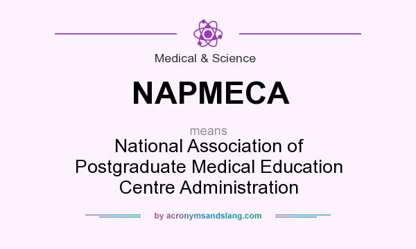 What does NAPMECA mean? It stands for National Association of Postgraduate Medical Education Centre Administration