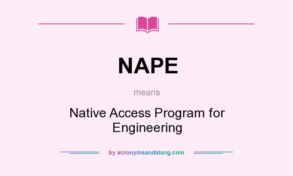 What does NAPE mean? It stands for Native Access Program for Engineering