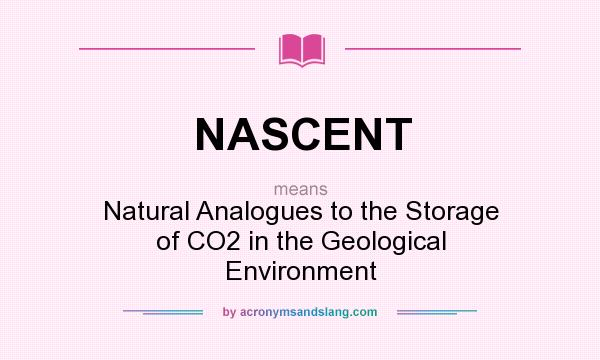 What does NASCENT mean? It stands for Natural Analogues to the Storage of CO2 in the Geological Environment