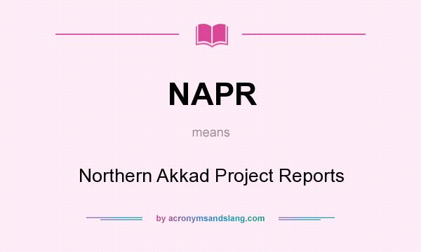 What does NAPR mean? It stands for Northern Akkad Project Reports