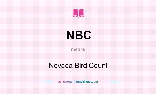 What does NBC mean? It stands for Nevada Bird Count