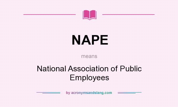What does NAPE mean? It stands for National Association of Public Employees