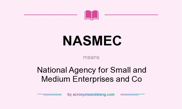 What does NASMEC mean? It stands for National Agency for Small and Medium Enterprises and Co
