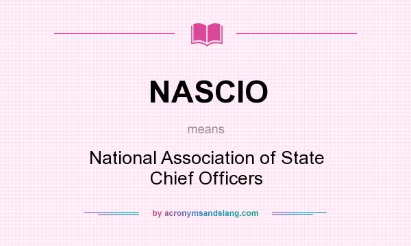 What does NASCIO mean? It stands for National Association of State Chief Officers