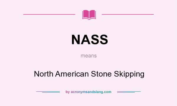 What does NASS mean? It stands for North American Stone Skipping