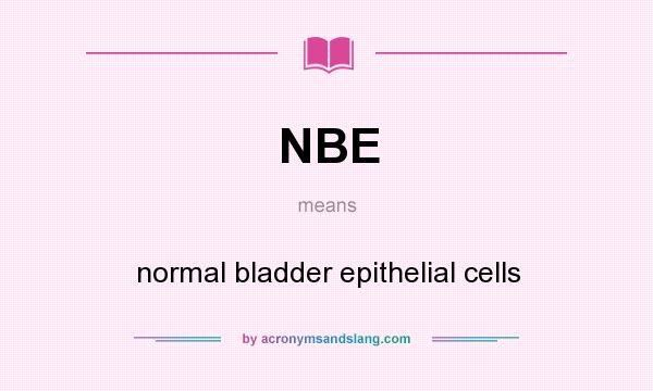 What does NBE mean? It stands for normal bladder epithelial cells