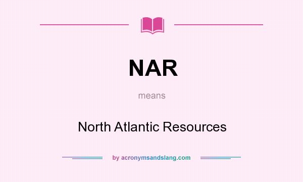 What does NAR mean? It stands for North Atlantic Resources