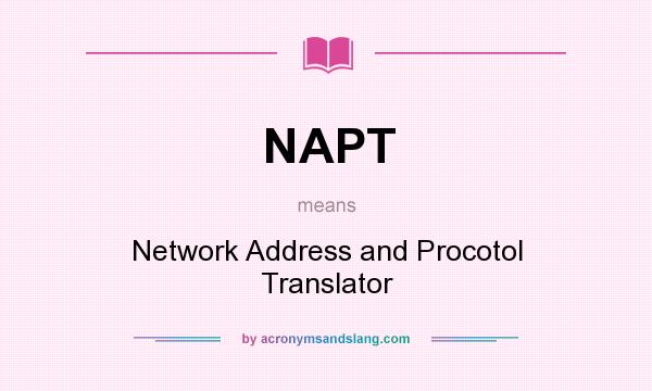 What does NAPT mean? It stands for Network Address and Procotol Translator